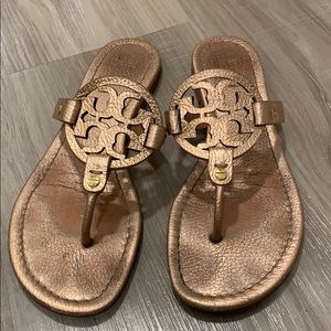 Rose Gold Tory Burch Miller Sandals